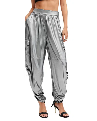 Allsaints Kaye Trousers In Metallic Grey