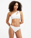 Allsaints Kayla One Shoulder Bikini Top In White