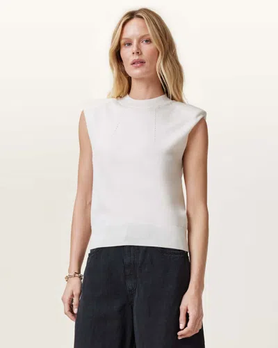 Allsaints Kayla Wool Tank Top In Chalk White