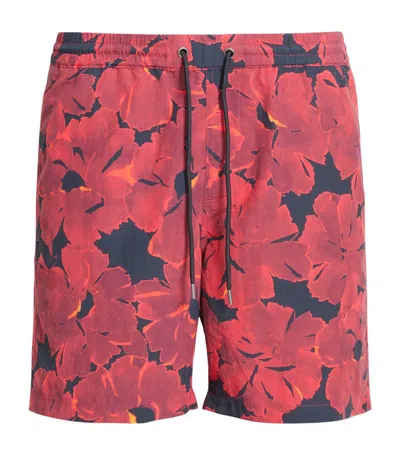 Allsaints Kaza Swim Trunks In Jet Blk/red