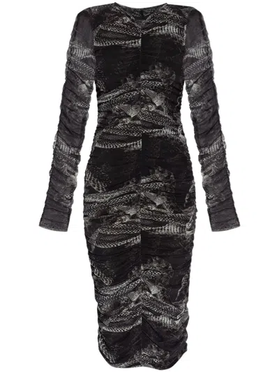 Allsaints Keiko Midi Dress In Black