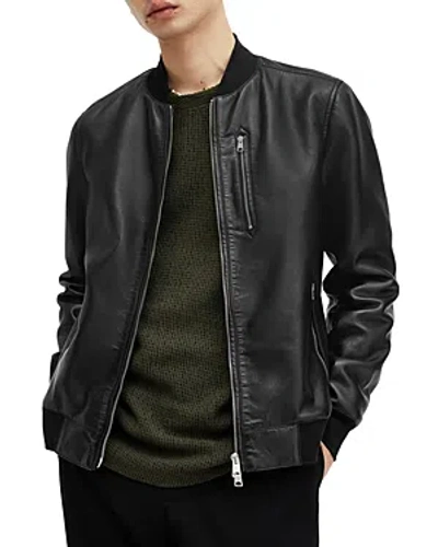 Allsaints Kemble Recycled Leather Bomber Jacket In Black