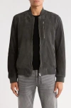 Allsaints Kemble Suede Bomber Jacket In Black