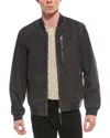 Allsaints Kemble Suede Bomber Jacket In Gray