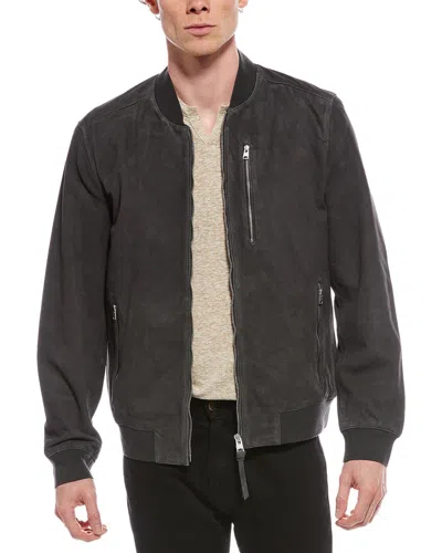 Allsaints Kemble Suede Bomber Jacket In Black