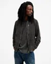 Allsaints Kemble Suede Bomber Jacket In Soot Grey