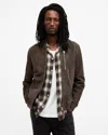 Allsaints Kemble Suede Bomber Jacket In Woodland Brown