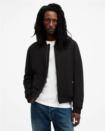 Allsaints Kendric Deadstock Cloth Bomber Jacket In Whisper Grey