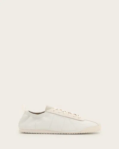 Allsaints Kenny Low Top Suede Sneakers In Chalk White