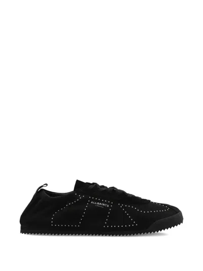 Allsaints Kenny Studded Sneakers In Black