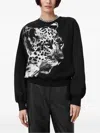 Allsaints Kiara Cygnet Cut-out Sweatshirt In Black