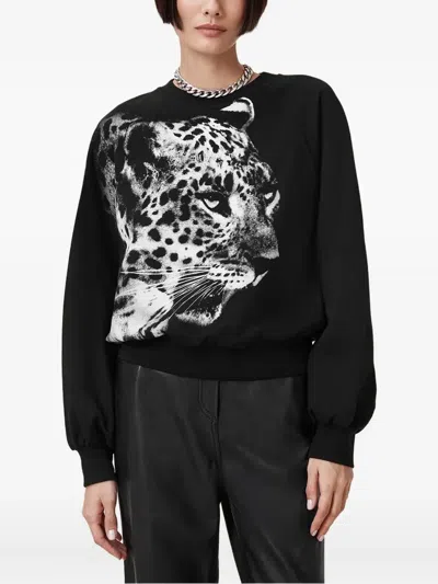 Allsaints Kiara Cygnet Cut-out Sweatshirt In Black