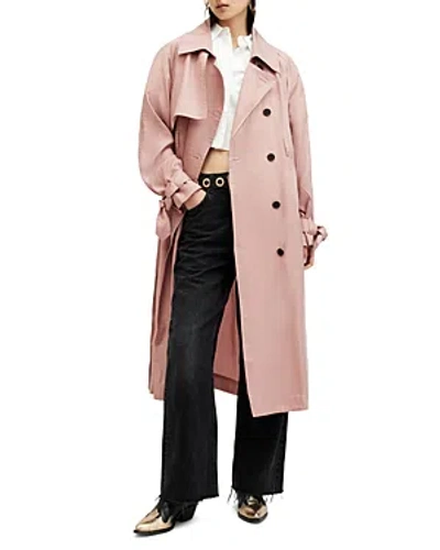 Allsaints Kikki Relaxed Trench Coat In Rich Tan Pink