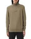 Allsaints Kilburn Mock Neck Wool Blend Quarter Zip Sweater In Green