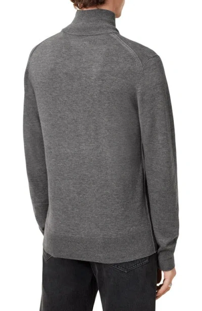 Allsaints Kilburn Funnel Neck Wool Blend Quarter Zip Sweater In Gray
