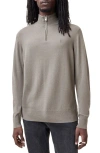 Allsaints Kilburn Zip Funnel Neck Ramskull Jumper In Chestnut Brown