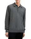 Allsaints Merino Wool Mode Polo Shirt In Carter Grey