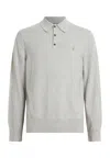 Allsaints Aspen Long Sleeve Polo Sweater In Grey