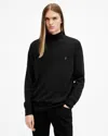 Allsaints Slim Fit Turtleneck Wool Sweater In Cinder Black Marl