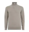 Allsaints Kilburn Zip Funnel Neck Ramskull Jumper In Brown