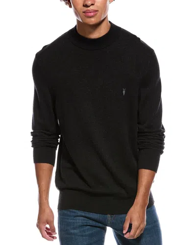 Allsaints Kilburn Wool-blend Mock Neck Sweater In Black