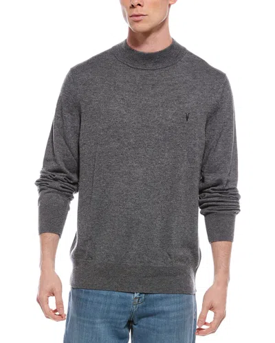 Allsaints Kilburn Wool-blend Mock Neck Sweater In Gray