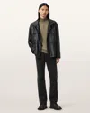 Allsaints Kilburn Zip Funnel Neck Ramskull Sweater In Green