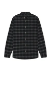 Allsaints Eastburn Checked Corduroy Ramskull Shirt In Blue