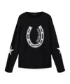 Allsaints Kismet Intarsia Knitted Sweater In Black