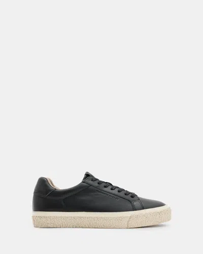 Allsaints Klop Leather Low Top Sneakers In Black