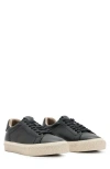 Allsaints Mens Black Brody Logo-debossed Low-top Leather Trainers In Black