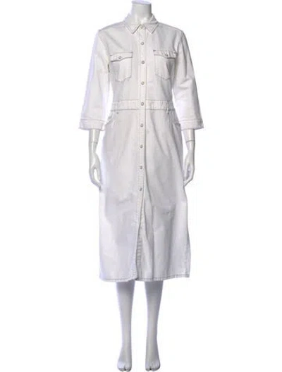 Pre-owned Allsaints Knee-length Dress In White