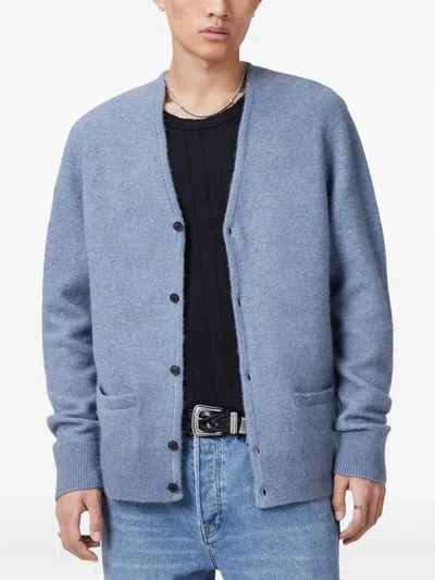 Allsaints Knitted Cardigan In Blue