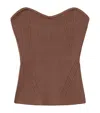 Allsaints Viscose Cruz Bandeau Slim Fit Top In Brown