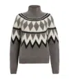 Allsaints Knitted Fair Isle Tara Sweater In Grey