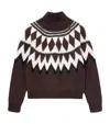 Allsaints Womens Oxblood Red Tara Funnel Neck Knitted Jumper Xs In Multi