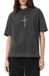 Allsaints Knox Etta Cotton Graphic T-shirt In Black