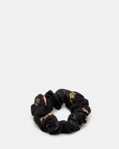 Allsaints Kora Mini Printed Scrunchie In Black