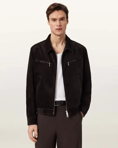 Allsaints Korey Relaxed Fit Cotton Jacket In Black