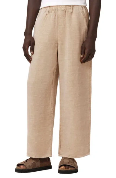 Allsaints Korten Wide Leg Pull-on Pants In Brown