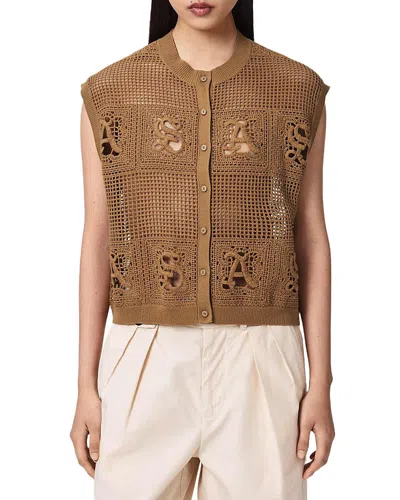 Allsaints Kyra Waistcoat Top In Brown