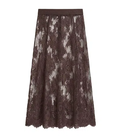 Allsaints Lace Arran Maxi Skirt In Brown