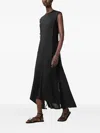 Allsaints Lace-insert Asymmetric Dress In Black