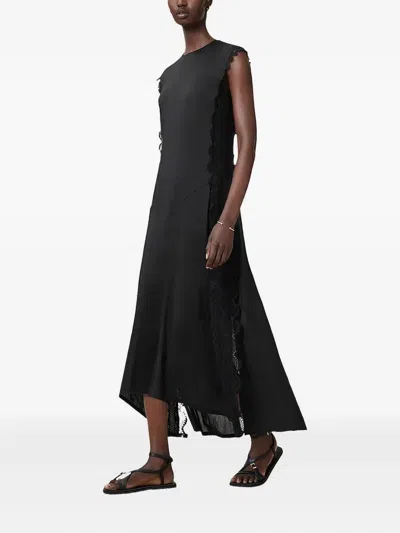 ALLSAINTS LACE-INSERT ASYMMETRIC DRESS