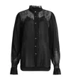 Allsaints Lace-insert Rory Shirt In Black