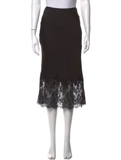Pre-owned Allsaints Lace Pattern Midi Length Skirt W/ Tags In Black