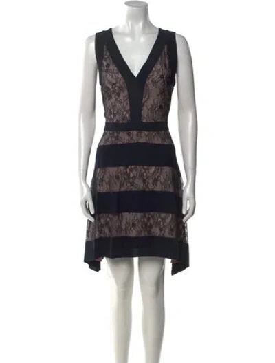 Pre-owned Allsaints Lace Pattern Mini Dress In Black