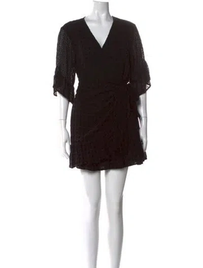 Pre-owned Allsaints Lace Pattern Mini Dress In Black