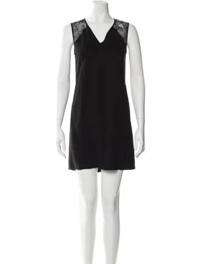 Pre-owned Allsaints Lace Pattern Mini Dress In Black