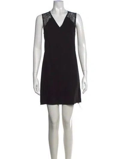 Pre-owned Allsaints Lace Pattern Mini Dress In Black